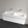 Villeroy & Boch Venticello Schrank-Doppelwaschtisch 130 x 50 cm, ohne Hahnloch, mit Überlauf - Detailansicht
