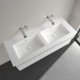 Villeroy & Boch Venticello Schrank-Doppelwaschtisch 130 x 50 cm, ohne Hahnloch, mit Überlauf
