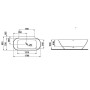 LAUFEN LUA wandangebundene Badewanne 170 x 85,5 cm - technische Ansicht