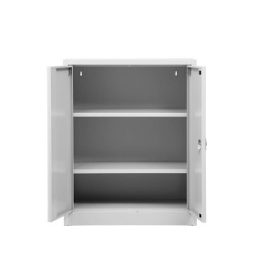 Armadio in acciaio per ufficio Wolfstahl - Armadio per documenti grigio chiaro con serratura 80x38x100cm, montato