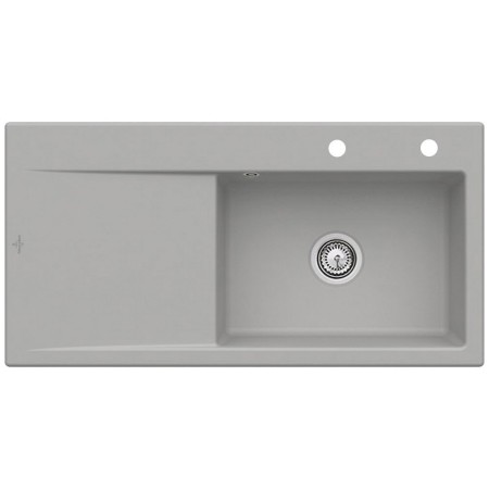 Villeroy & Boch Subway Style 60 Einbauspüle, Ablaufgarnitur mit Handbetätigung, Becken rechts