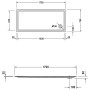 Receveur de douche Duravit Starck Slimline Rectangulaire 170 x 75 cm - vue détaillée