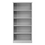 Armoire de bureau Wolfstahl en acier - Étagère à dossiers en acier 4 tablettes 92x42x195cm gris clair