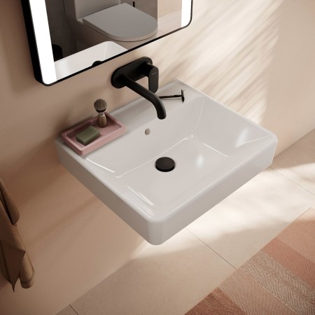 hansgrohe Xanuia Q Lavabo 550/480 sans trou de robinet avec trop-plein, SmartClean