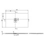 Receveur de douche Villeroy & Boch Squaro Infinity, 150 x 90 x 4 cm - vue technique