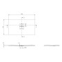 Receveur de douche Villeroy & Boch Squaro Infinity, 130 x 70 x 4 cm - vue technique