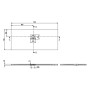 Receveur de douche Villeroy & Boch Squaro Infinity, 170 x 70 x 4 cm - vue technique