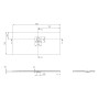 Receveur de douche Villeroy & Boch Squaro Infinity, 150 x 70 x 4 cm - vue technique