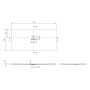 Receveur de douche Villeroy & Boch Squaro Infinity, 170 x 80 x 4 cm - vue technique