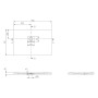 Receveur de douche Villeroy & Boch Squaro Infinity, 110 x 75 x 4 cm - vue technique