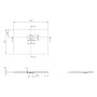 Receveur de douche Villeroy & Boch Squaro Infinity, 100 x 70 x 4 cm - vue technique