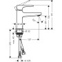 Mitigeur de lavabo monocommande hansgrohe Metropol 100 avec levier et bonde Push-Open pour lavabo - vue technique