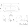 Villeroy & Boch Loop & Friends SQUARE Duo Vorwand-Badewanne, 180 x 80 cm für Eckeinbau rechts