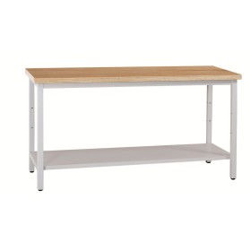 Wolfstahl Werkbank stahl 160x60x84cm lichtgrau Tischplatte 30mm buche