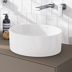 Lavabo d'appoggio rotondo Villeroy & Boch Collaro 40 cm senza troppo pieno, senza foro per rubinetto