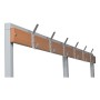 Wolfstahl Sitzbank Stahl & Holz, mit Haken und Schuhrost 200x40x40cm lichtgrau - buche - technische Ansicht