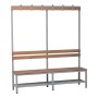 Wolfstahl Sitzbank Stahl & Holz, mit Haken und Schuhrost 160x40x40cm lichtgrau - buche