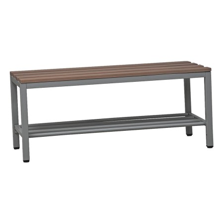 Panca porta scarpe Wolfstahl in acciaio e legno 100x40x40cm grigio chiaro - faggio