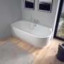 Vasca da bagno d'angolo Duravit Luv sinistra 185 x 95 cm - vista tecnica
