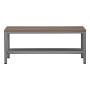 Panca porta scarpe Wolfstahl in acciaio e legno 100x40x40cm grigio chiaro - faggio - vista dettagliata
