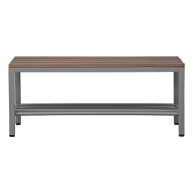 Panca porta scarpe Wolfstahl in acciaio e legno 100x40x40cm grigio chiaro - faggio