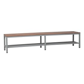 Wolfstahl Sitzbank mit Schuhrost, Stahl & Holz 200x40x40cm lichtgrau - buche