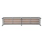 Panca portascarpe in acciaio e legno Wolfstahl con griglia per scarpe 200x40x40cm grigio chiaro - faggio - vista dettagliata