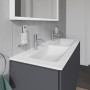 Meuble double vasque Duravit ME by Starck 130 cm avec 1 trou de robinet - vue technique