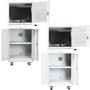 Armadio per PC in acciaio Wolfstahl, chiudibile a chiave, 68x60x170cm grigio chiaro - bianco traffico