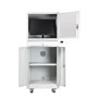 Armadio per PC in acciaio Wolfstahl, chiudibile a chiave, 68x60x170cm grigio chiaro - bianco traffico - vista dettagliata