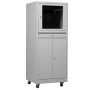 Armadio per PC in acciaio Wolfstahl, chiudibile a chiave, 68x60x170cm grigio chiaro - bianco traffico - vista tecnica