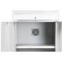 Armadio per PC in acciaio Wolfstahl, chiudibile a chiave, 68x60x170cm grigio chiaro - bianco traffico
