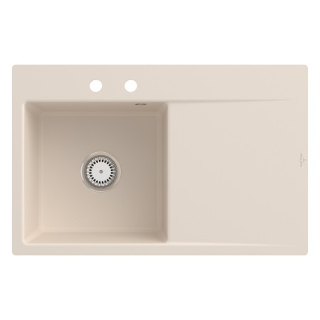 Évier encastrable Villeroy & Boch Subway Style 45 FLAT, bonde à commande manuelle, cuve à gauche