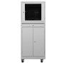 Armadio per PC in acciaio Wolfstahl, chiudibile a chiave, 68x60x170cm grigio chiaro - bianco traffico - vista dettagliata