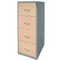 Wolfstahl Hängeregistraturschrank einbahnig 4 Schubladen 40 x 62 x 132 cm silber-ahorn - technische Ansicht