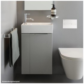 Lavabo LAUFEN Kartell 46 x 28 cm con 1 foro miscelatore, banca rubinetteria a sinistra