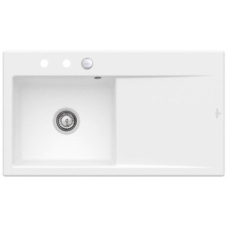 Villeroy & Boch Subway Style 50 Einbauspüle, Ablaufgarnitur mit Excenterbetätigung, Becken links