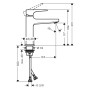 Mitigeur de lavabo monocommande hansgrohe Metropol 110 avec levier et bonde Push-Open - vue détaillée