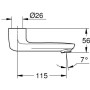 GROHE Gussauslauf, Länge 11,5 cm - Detailansicht