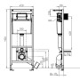 Villeroy & Boch ViConnect Pro S WC-Vorwandelement für Trockenbau 112 cm - technische Ansicht