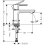 Robinet sur pied hansgrohe Rebris E 80 avec levier pour eau froide ou pré-mélangée sans vidage - vue détaillée