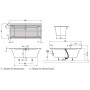 Villeroy & Boch Squaro Edge 12 Duo Baignoire 160 x 75 cm, Combipool Comfort, Position 2