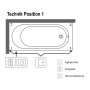 Baignoire Villeroy & Boch O.novo Solo 170 x 70 cm, Combipool Entry, Position 1, avec vidage Trio - vue détaillée