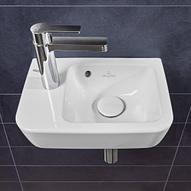 Lavabo Villeroy & Boch O.novo compatto 36 x 25 cm con troppopieno, vasca a destra