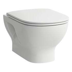 Vaso WC sospeso LAUFEN LUA con scarico a pavimento, sedile WC con chiusura rallentata e nastro di montaggio