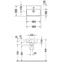 Duravit ME by Starck Handwaschbecken 45 cm, 1 Hahnloch vorgestochen - Detailansicht