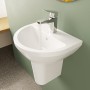 VitrA Integra Handwaschbecken 45 cm, mit Überlaufloch, 1 Hahnloch mittig - technische Ansicht