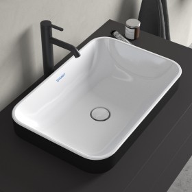 Duravit Happy D.2 Plus Aufsatzbecken 60 cm weiss/anthrazit matt, ohne Überlauf, ohne Hahnlochbank