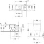 Combinazione WC a pavimento Duravit Happy D.2 - vista tecnica