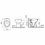 VitrA Conforma WC a terra, a scarico a pavimento - vista tecnica